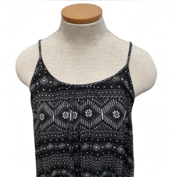 Roxy Windy Fly Away Print Dress, Black & White, Floral Geometric Open Back Small - Picture 5 of 8